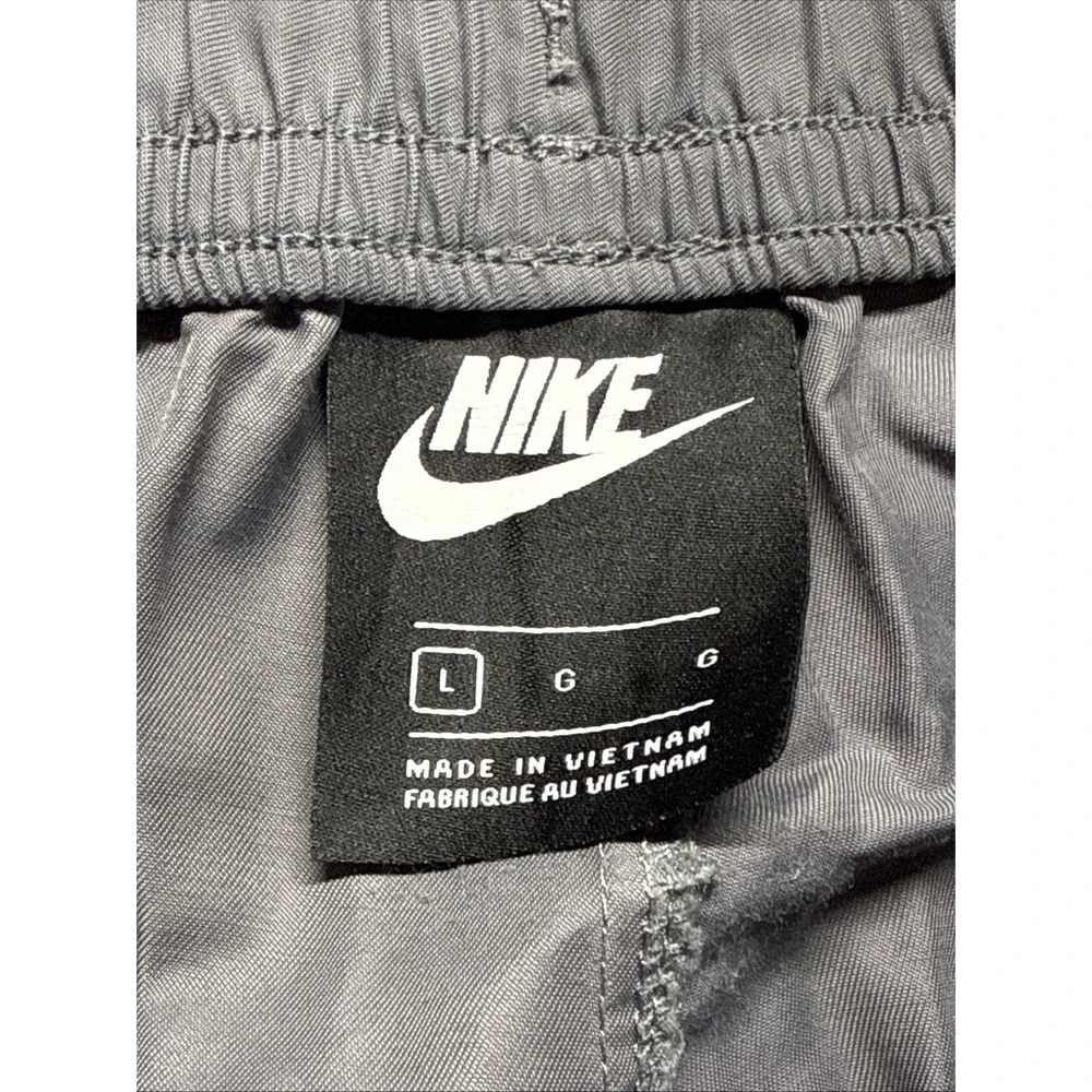 Nike Jogger Pants Mens Large Gray Swoosh Logo Gym Training Athleisure Drawstring